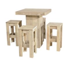 Statafel-Set Steigerhout